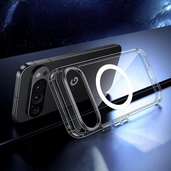 Case for Google Pixel 9 / Google Pixel 9 Pro, Fusion Hybrid, for MagSafe, transparent