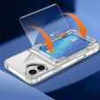 Case for iPhone 16 Plus, Card Holder Kickstand, transparent