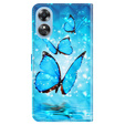 Flip case for Oppo A17, Wallet Light Spots Decor Butterfly, blue