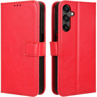 Flip case for Samsung Galaxy M55 5G, Crazy Horse Wallet, red