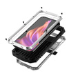 Case for iPhone 15, R-JUST, armoured, silver / black