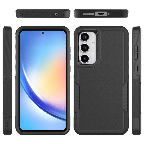 Armored Case for Samsung Galaxy A35 5G, Dual Shockproof, black