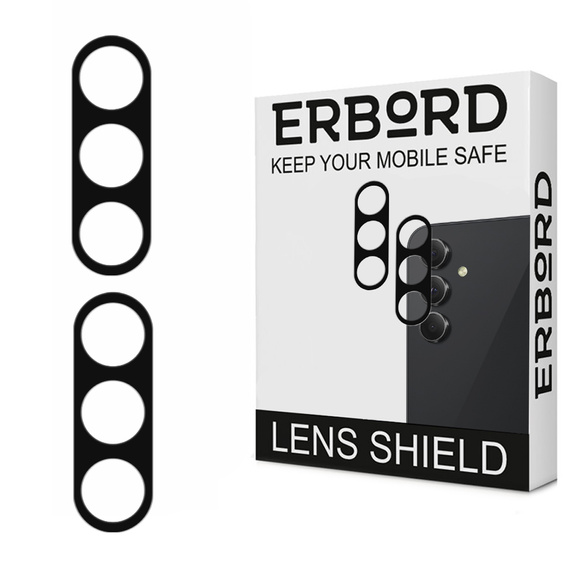 2x ERBORD tempered glass for camera to Samsung Galaxy A54 5G, black