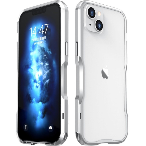 Case LUPHIE for iPhone 14, Armor Bumper, silver