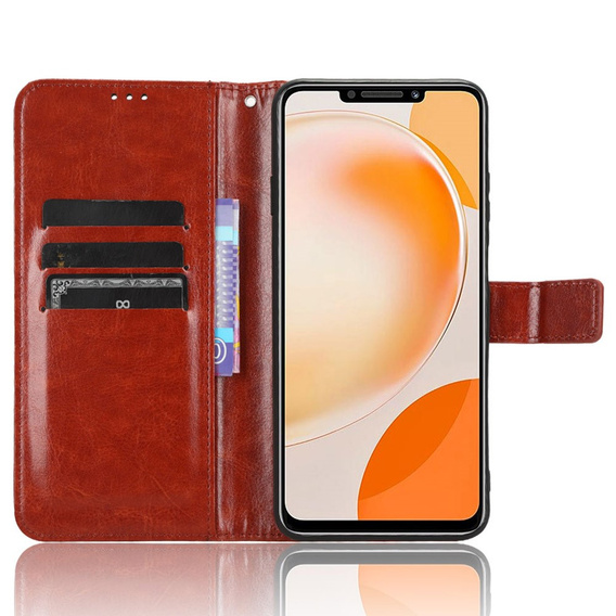 Flip case for Huawei Nova Y91 4G, Crazy Horse Wallet, brown