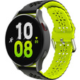 Universal 20mm Soft Hollowed-out Silicone Strap, black/green