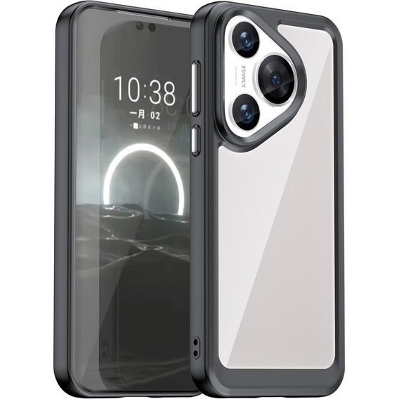 Case for Huawei Pura 70, Fusion Hybrid, transparent / black