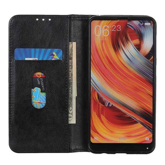 Case for Motorola Edge 40 Neo, Wallet Litchi Leather, black