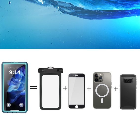Waterproof case for Samsung Galaxy S25 Ultra, Redpepper, for MagSafe, blue