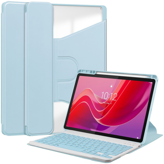 Keyboard case for Lenovo Tab M11, Rotary 360° Leather, light blue