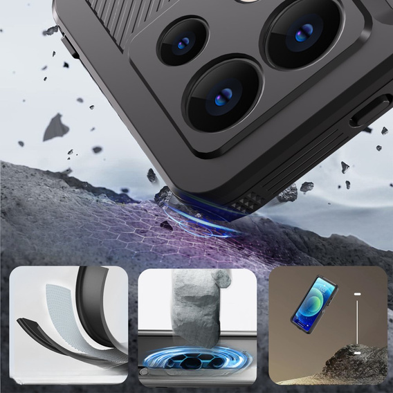 IP68 Waterproof Case for Xiaomi Redmi Note 13 5G, Redpepper, black