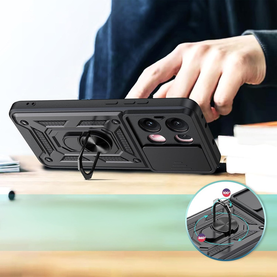 Case for Oppo Reno 13 Pro, CamShield Slide, black