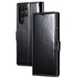 Flip case for Samsung Galaxy S23 Ultra, ERBORD Waxy Wallet, black