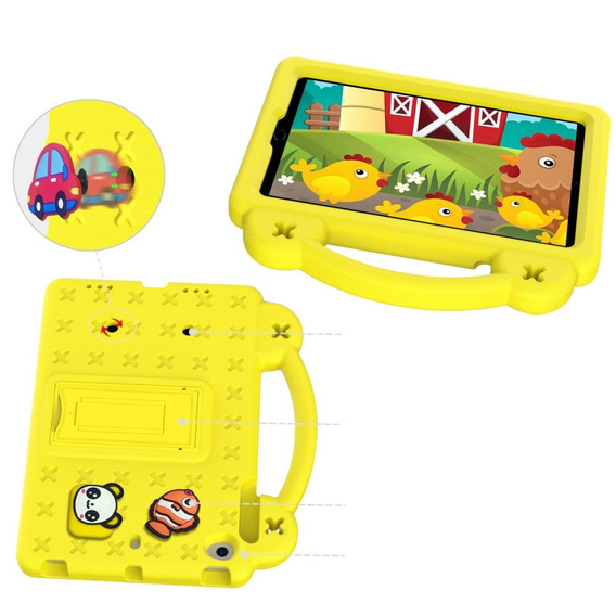 Children's case for iPad mini 7.9" 2019/2015/2014/2013/2012 (5/4/3/2/1 gen.), Cute Patterns, with stand, yellow