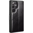 Flip case for Samsung Galaxy S25 Ultra, QIALINO Leather Wallet, black