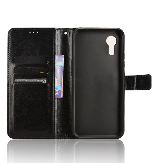 Flip case for Samsung Galaxy Xcover 7, Crazy Horse Wallet, black
