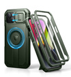 Armored case for iPhone 13 / iPhone 14, Dexnor CamProtect MagSafe, green (Two frames)