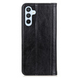 Case for Samsung Galaxy A35 5G, Wallet Litchi Leather, black