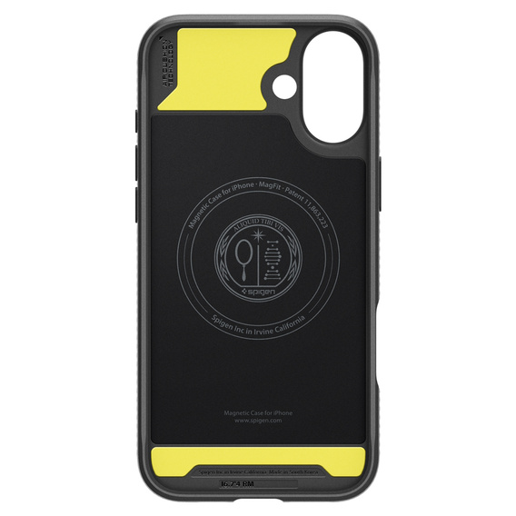 Spigen case for iPhone 16 Plus, Rugged Armor MagSafe, black + Tempered Glass 9H