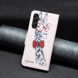 Flip case for Samsung Galaxy A05s, Wallet, giraffe, pink