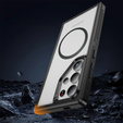 Case with frame for Samsung Galaxy S22 Ultra, for MagSafe, transparent / black