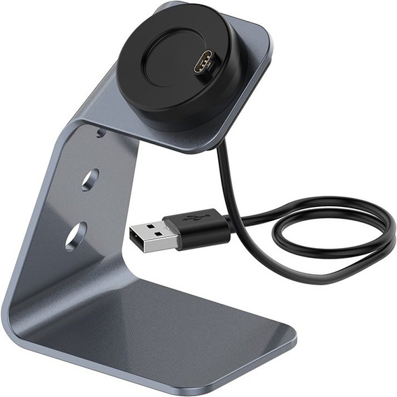Aluminum USB Docking Station for Garmin Fenix 7/7S/7X/6/6X/6S, grey