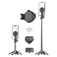 Selfie Stick Aluminium with tripod function and Bluetooth remote control, for smartphones