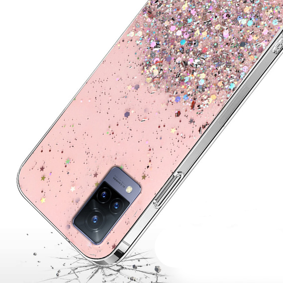 Case for Vivo V21 5G, Glittery, pink