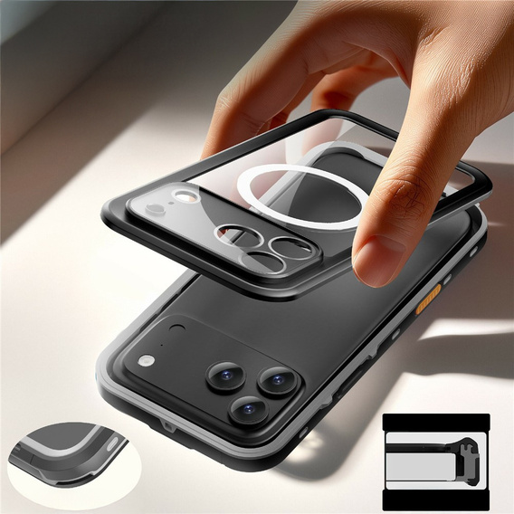 Case for iPhone 17 Pro Max, IP68 waterproof, SHELLBOX MagSafe, black