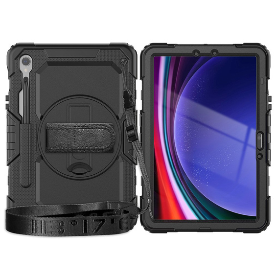 Armored Case for Samsung Galaxy Tab S10 Lite / S10 FE / S9 FE, protective 360 with stylus slot, black