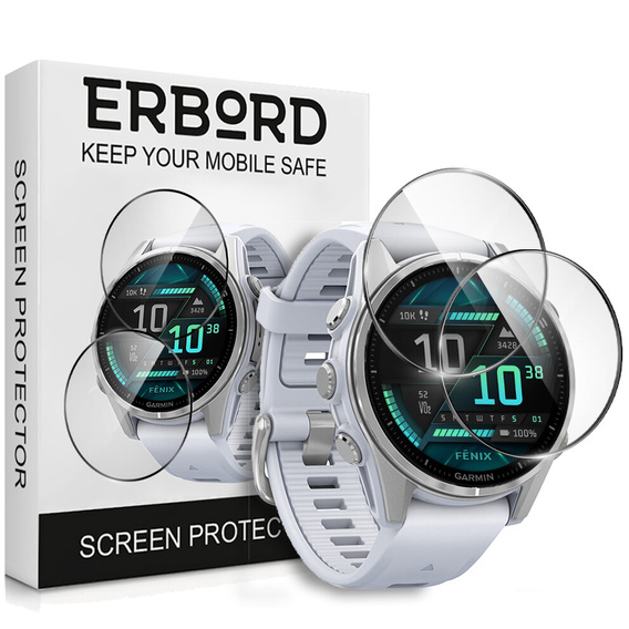 2x ERBORD Hybrid Glass for Garmin Fenix 8 43mm