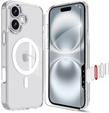 ERBORD Case with MagSafe for iPhone 16, active button, transparent + Screen Glass