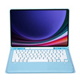 Case + keyboard Samsung Galaxy Tab S9+, Leather Pen Slot, light blue
