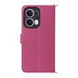 Crossbody Leather Wallet flip case for Oppo Reno 13 Pro 5G, maroon