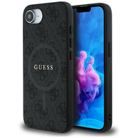 GUESS Case for iPhone 16E, 4G Ring Classic Logo, black