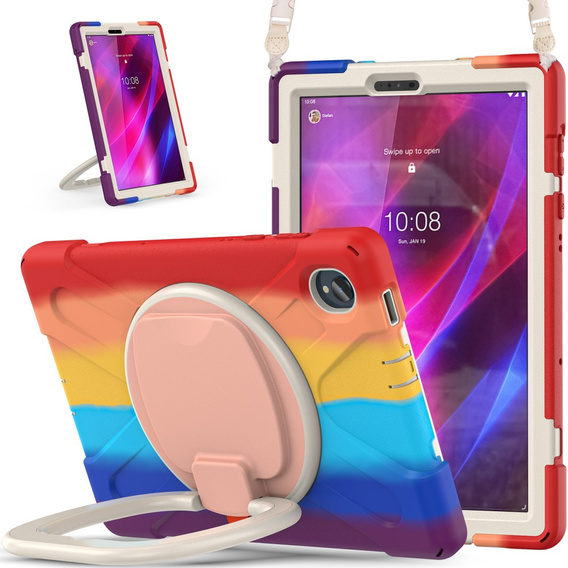 Children's case for Lenovo Tab M10 Plus TB-X606F, armored with strap, multicolor