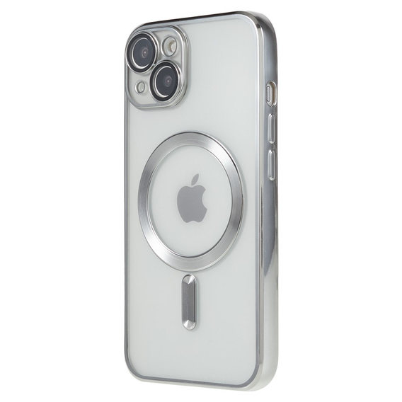 Case for iPhone 14, Electro MagSafe, silver + Screen Glass