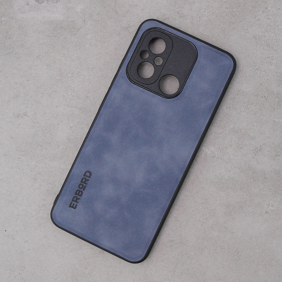 Case for Xiaomi Redmi 12C, ERBORD Business, with metal plate for car mounts, blue