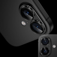 Camera glass for iPhone 16 / 16 Plus, black metal overlay ERBORD