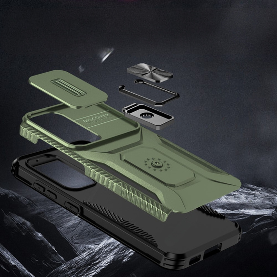 Case for Samsung Galaxy S23, Slide Lens Lid, Green