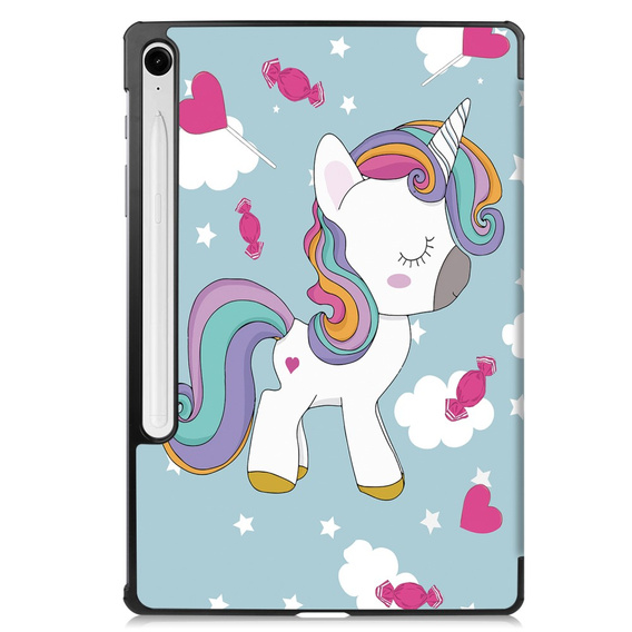 Case for Samsung Galaxy Tab S10 Lite / S10 FE / S9 FE, with flap, unicorn