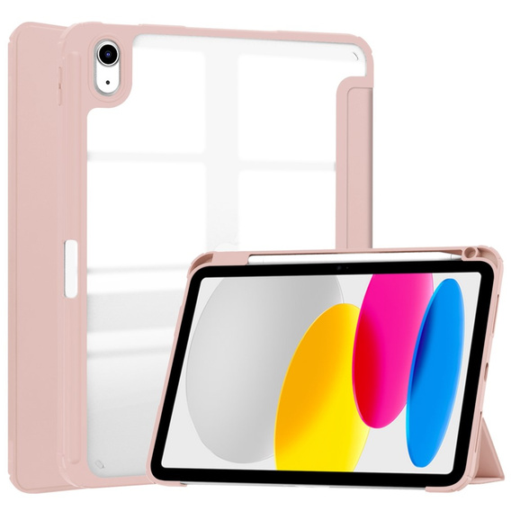 Case for iPad 10.9 2022 10 Gen, Smartcase Hybrid, with stylus space, pink