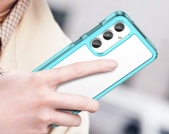 Case for Samsung Galaxy A55 5G, Fusion Hybrid, transparent / blue