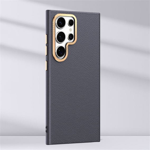 Leather case for Samsung Galaxy S25 Ultra, leather hybrid, grey