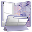 Case for Samsung Galaxy Tab S10 Lite / S10 FE / S9 FE, Smartcase Hybrid, with stylus space, Marble purple