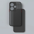 Silicone case for Xiaomi Poco F6, with camera protection, transparent / black