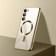 Case for Samsung Galaxy S25+ Plus, Electro MagSafe, gold + Screen Glass