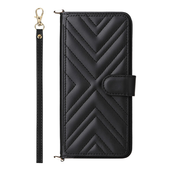 Crossbody Leather Wallet flip case for Xiaomi Redmi A5, black