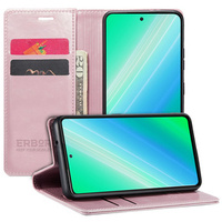 Flip case for Samsung Galaxy S23 Ultra, ERBORD Waxy Wallet, pink