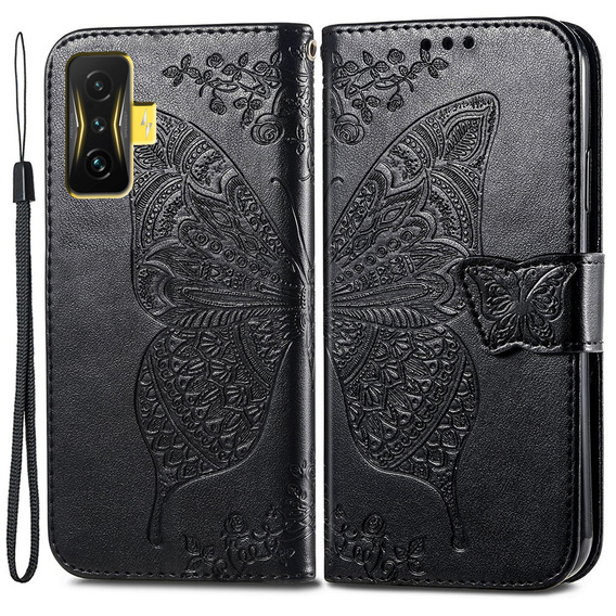 Flip case for Xiaomi Poco F4 GT, Butterfly, black